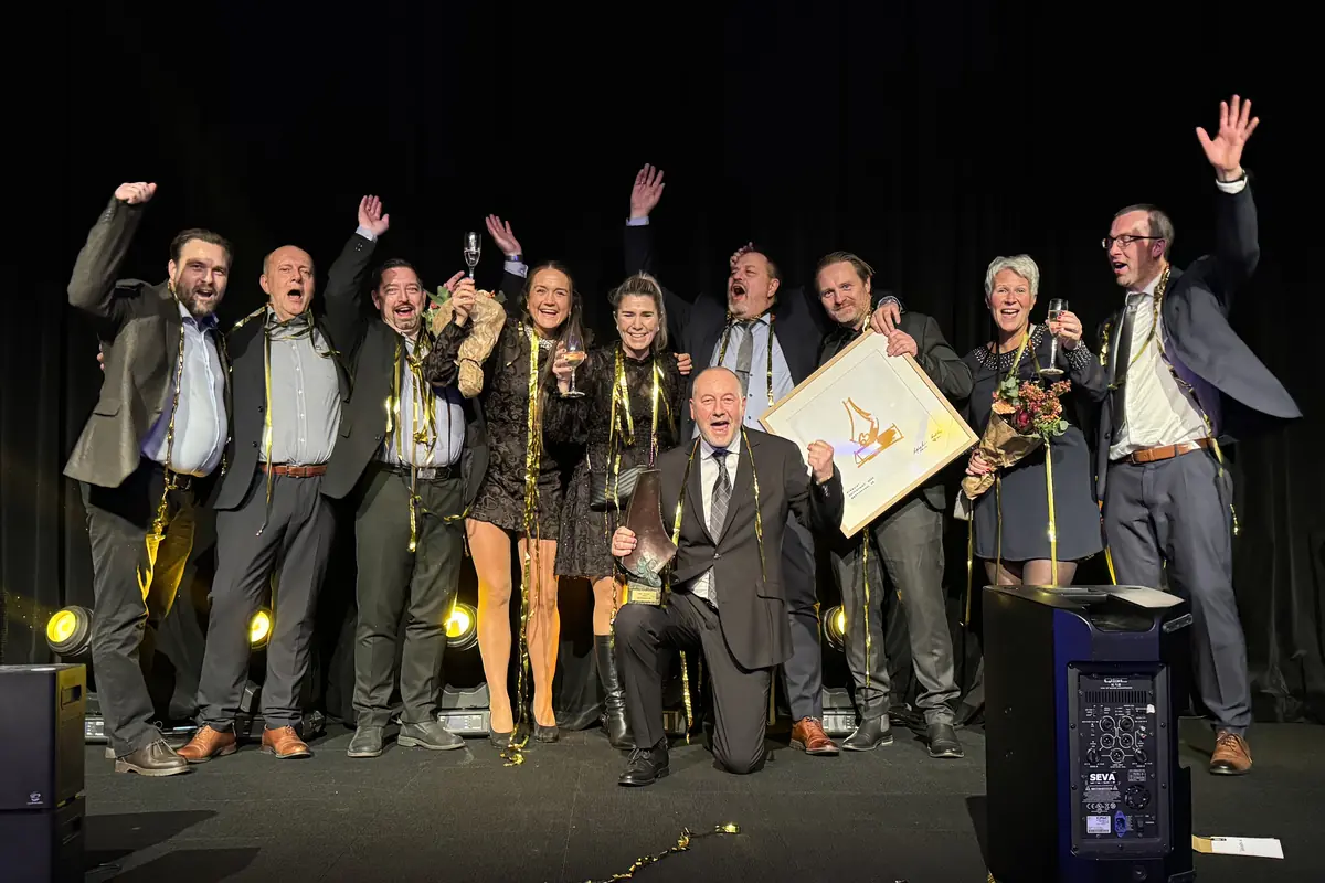 The Westcontrol team on stage celebrating Company of the Year 2023